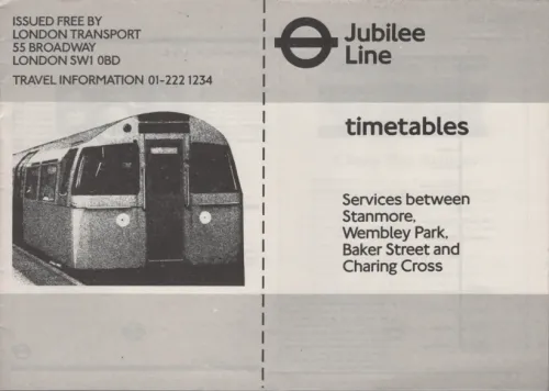 1981 London Underground Jubilee Line Timetable